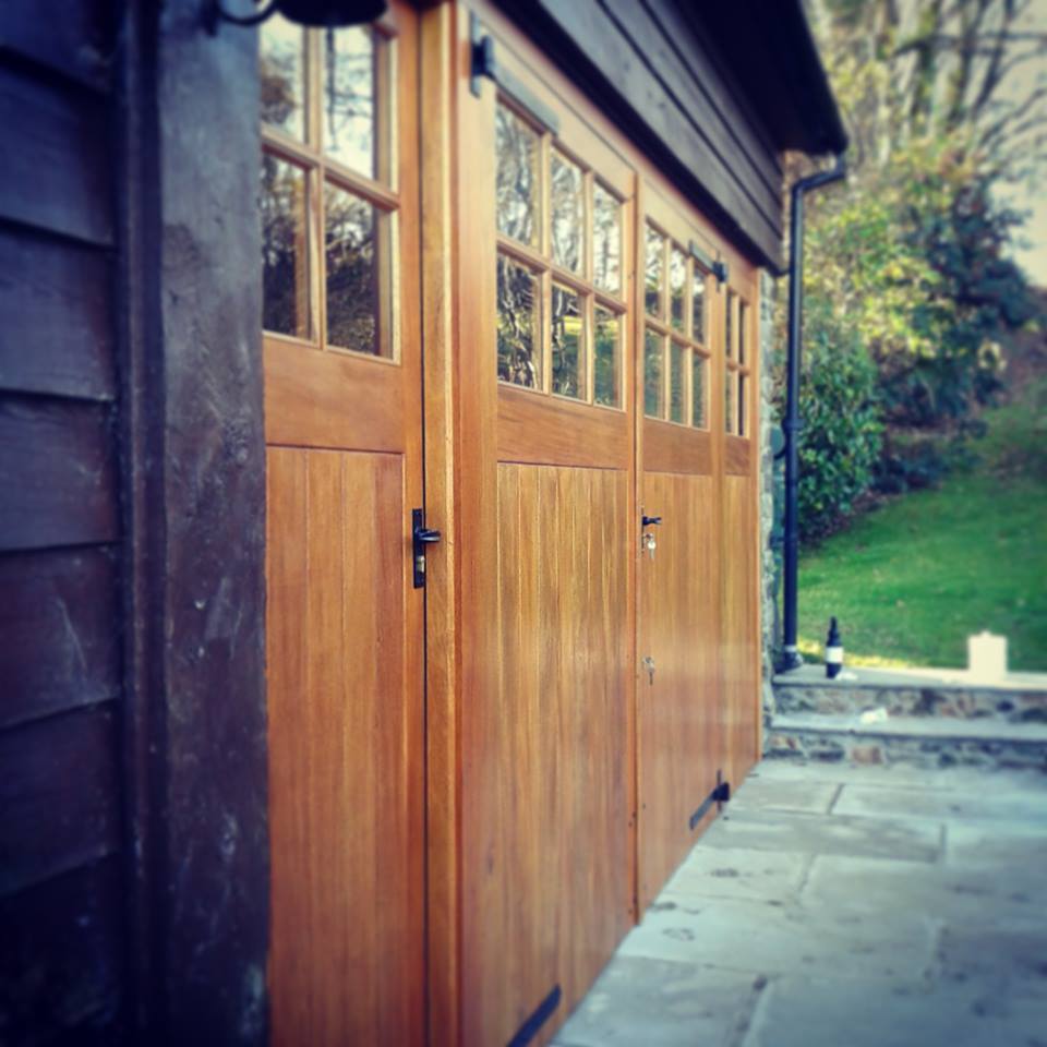 Bespoke Custom Built Hard Wood Garage Doors in Devon